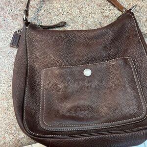 Coach Soho F10891 Brown Pebbled Leather Hobo Shoulder Bag Large Purse